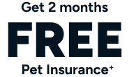 Get two months free Pet Insurance. Terms and conditions apply.